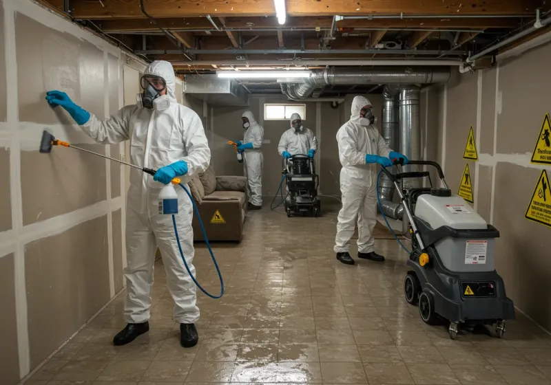 Basement Moisture Removal and Structural Drying process in Cherryville, NC